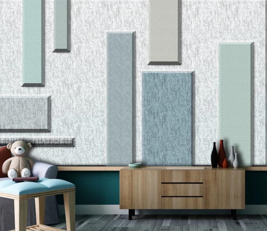 3D Green Rectangle 3001 Wall Murals Wallpaper AJ Wallpaper 2 
