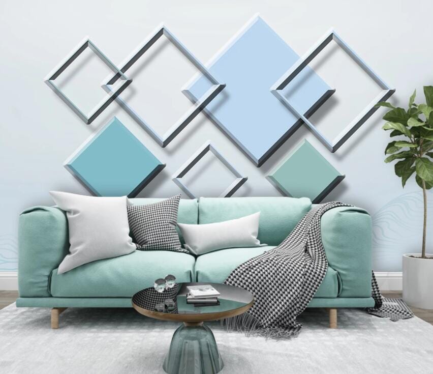 3D Green Square 3002 Wall Murals Wallpaper AJ Wallpaper 2 
