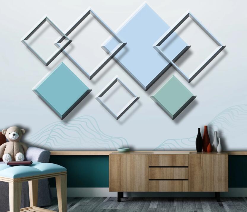 3D Colored Square 1990 Wall Murals Wallpaper AJ Wallpaper 2 