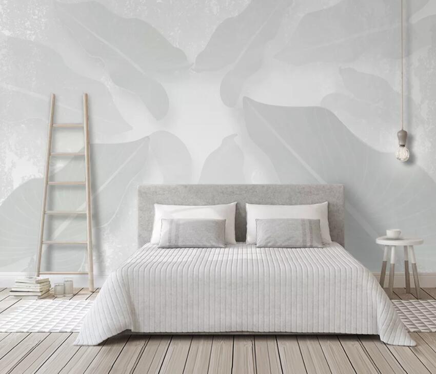 3D White Leaves 2035 Wall Murals Wallpaper AJ Wallpaper 2 