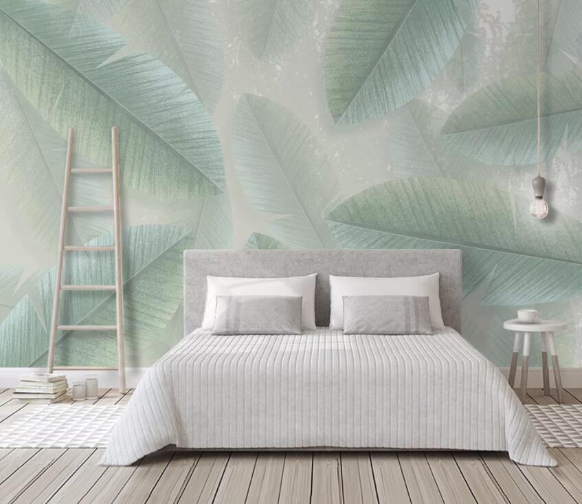 3D White Leaves 2038 Wall Murals Wallpaper AJ Wallpaper 2 