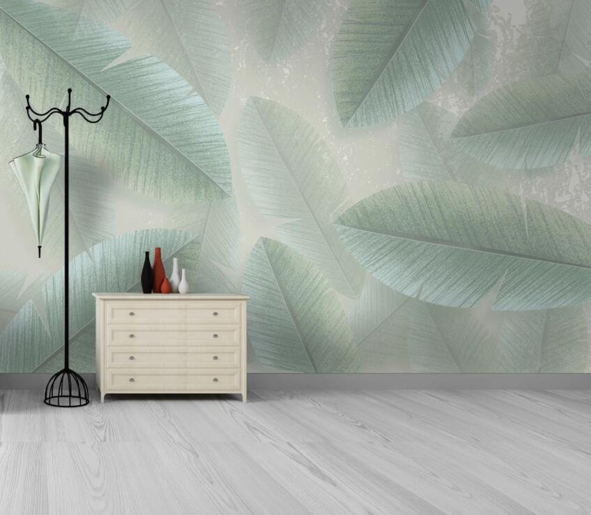 3D White Leaves 2038 Wall Murals Wallpaper AJ Wallpaper 2 