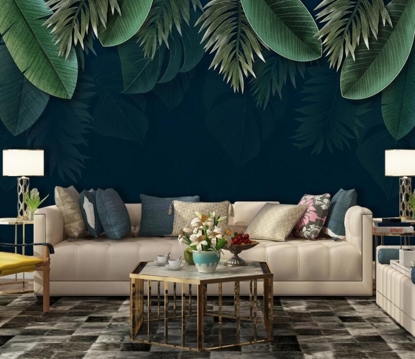 3D Green Leaves 1967 Wall Murals Wallpaper AJ Wallpaper 2 