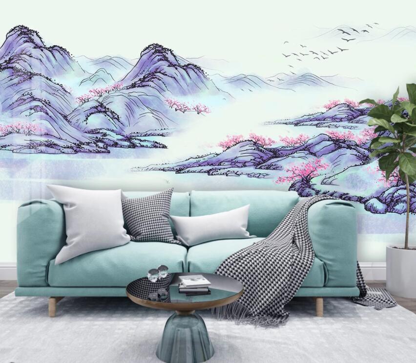 3D Misty Valley 1965 Wall Murals Wallpaper AJ Wallpaper 2 