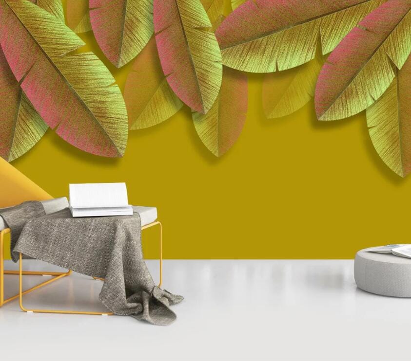 3D Yellow Leaves 2936 Wall Murals Wallpaper AJ Wallpaper 2 