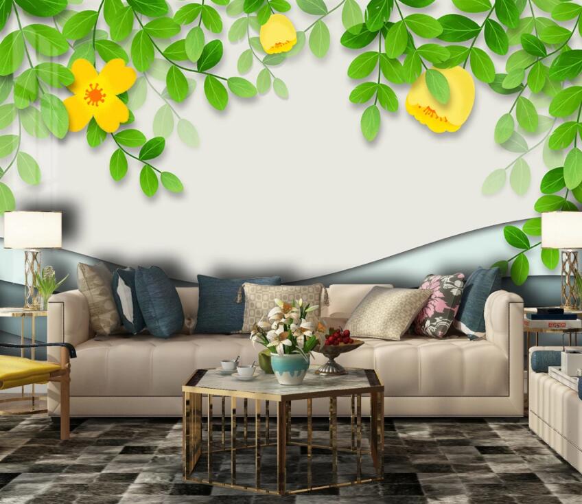 3D Green Leaf 1956 Wall Murals Wallpaper AJ Wallpaper 2 