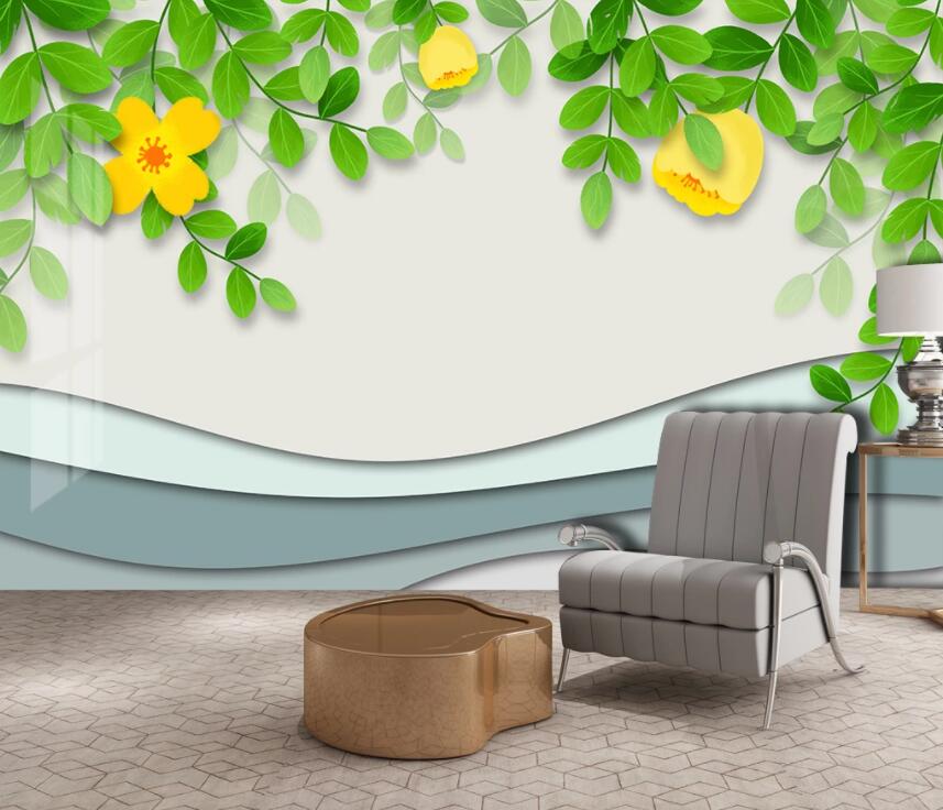 3D Green Leaf 1956 Wall Murals Wallpaper AJ Wallpaper 2 
