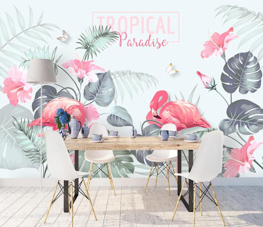 3D Pink Flamingo 1223 Wall Murals Wallpaper AJ Wallpaper 2 