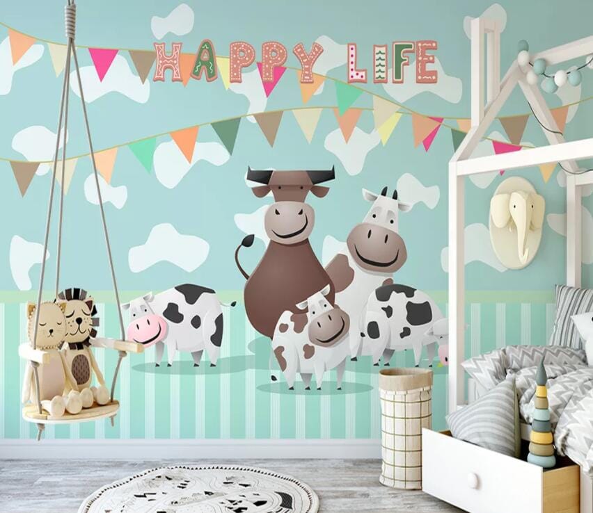3D Cute Cow 2342 Wall Murals Wallpaper AJ Wallpaper 2 