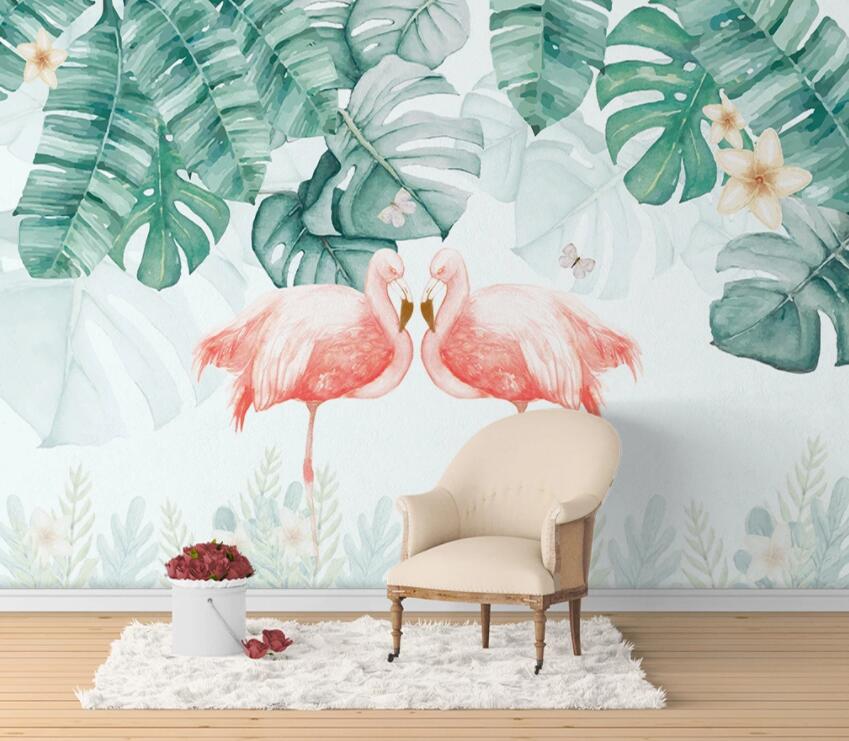 3D Pink Flamingo 1170 Wall Murals Wallpaper AJ Wallpaper 2 