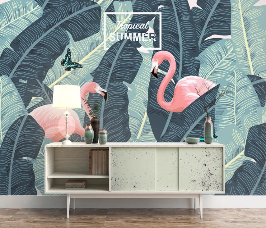 3D Pink Flamingo 1150 Wall Murals Wallpaper AJ Wallpaper 2 