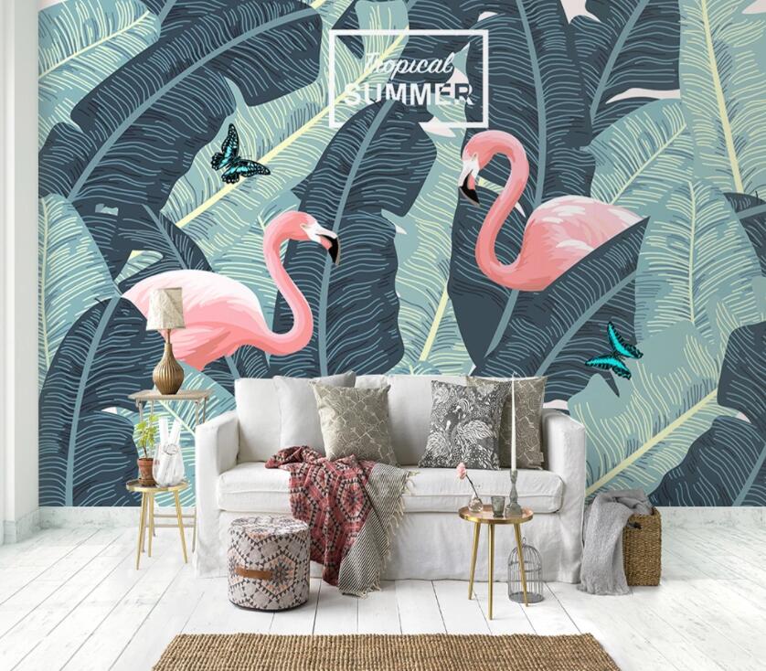 3D Pink Flamingo 1150 Wall Murals Wallpaper AJ Wallpaper 2 
