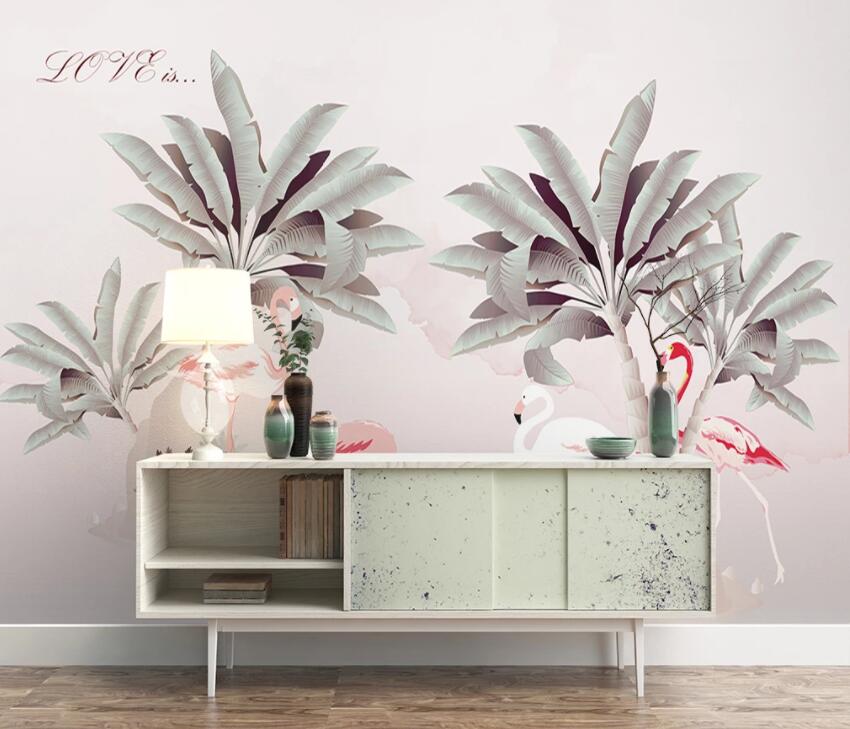 3D Pink Flamingo 1146 Wall Murals Wallpaper AJ Wallpaper 2 