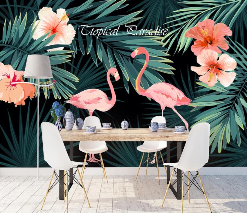 3D Pink Flamingo 1127 Wall Murals Wallpaper AJ Wallpaper 2 