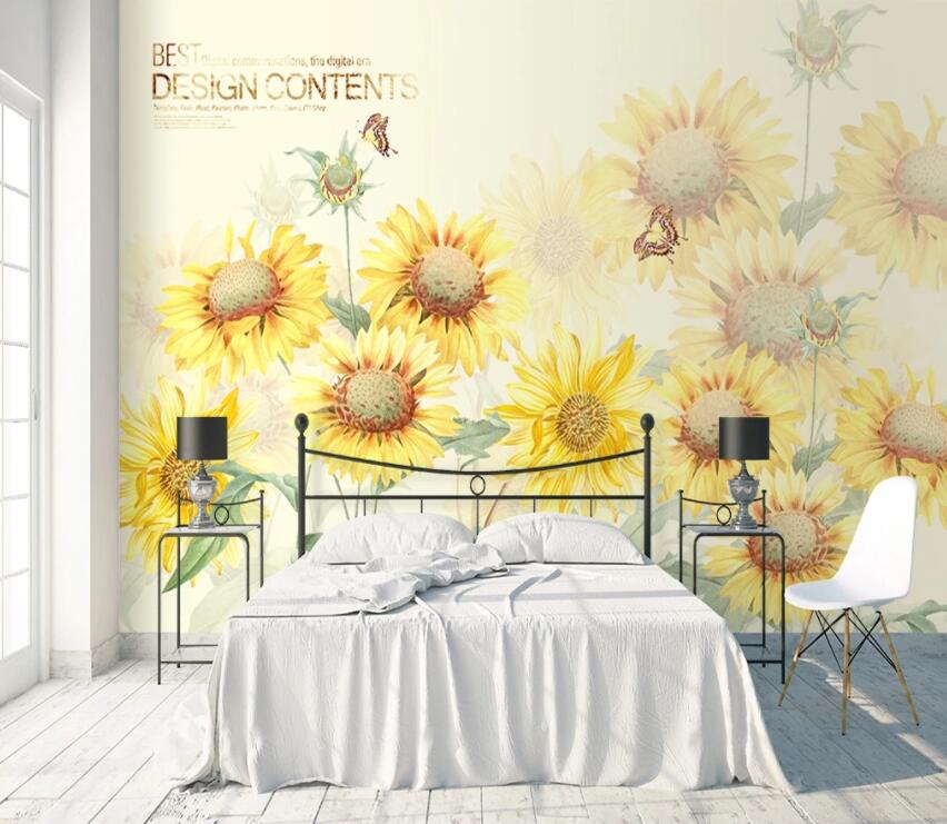 3D Sunflower 1125 Wall Murals Wallpaper AJ Wallpaper 2 