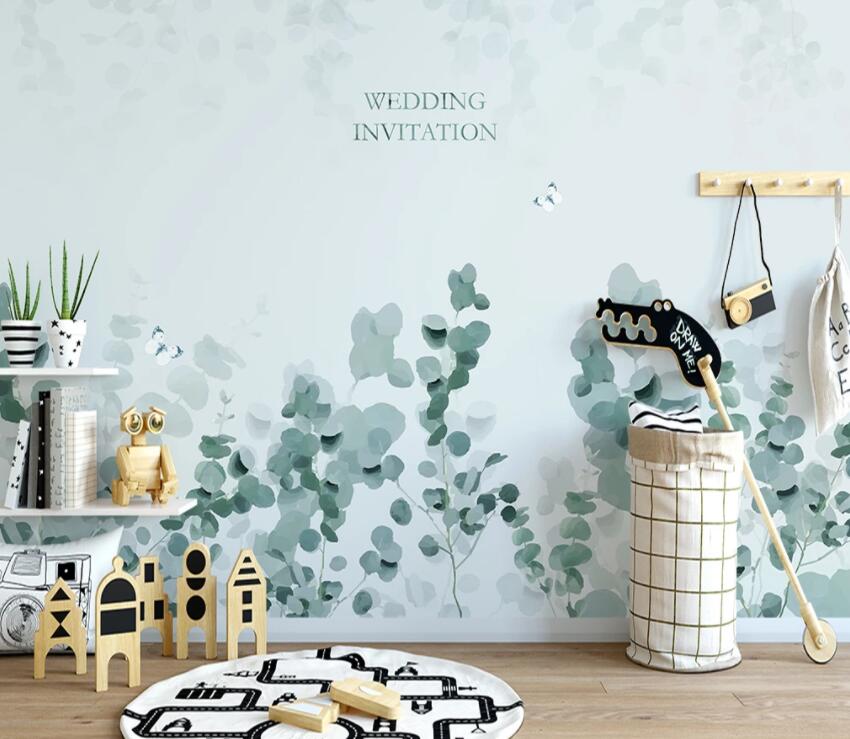3D Green Leaf 1122 Wall Murals Wallpaper AJ Wallpaper 2 