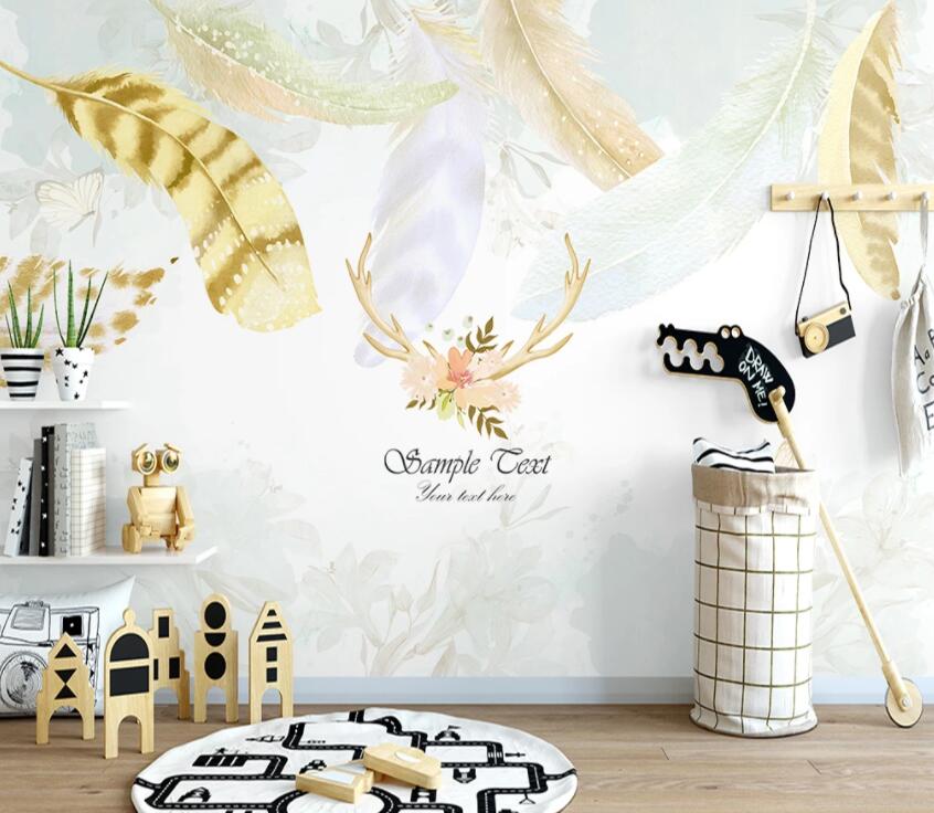 3D Yellow Leaves 1050 Wall Murals Wallpaper AJ Wallpaper 2 