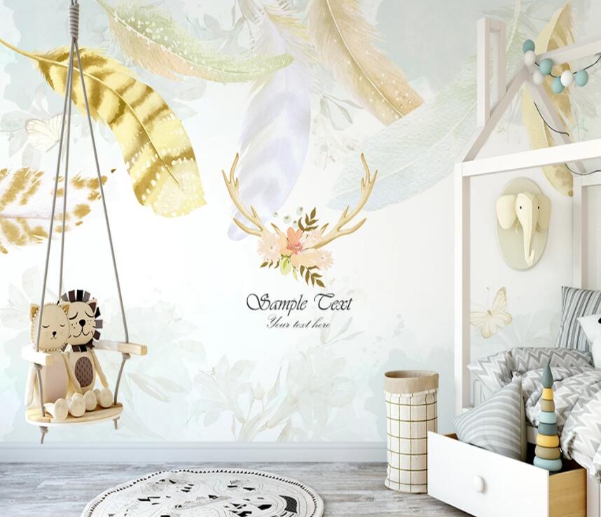 3D Yellow Leaves 1050 Wall Murals Wallpaper AJ Wallpaper 2 