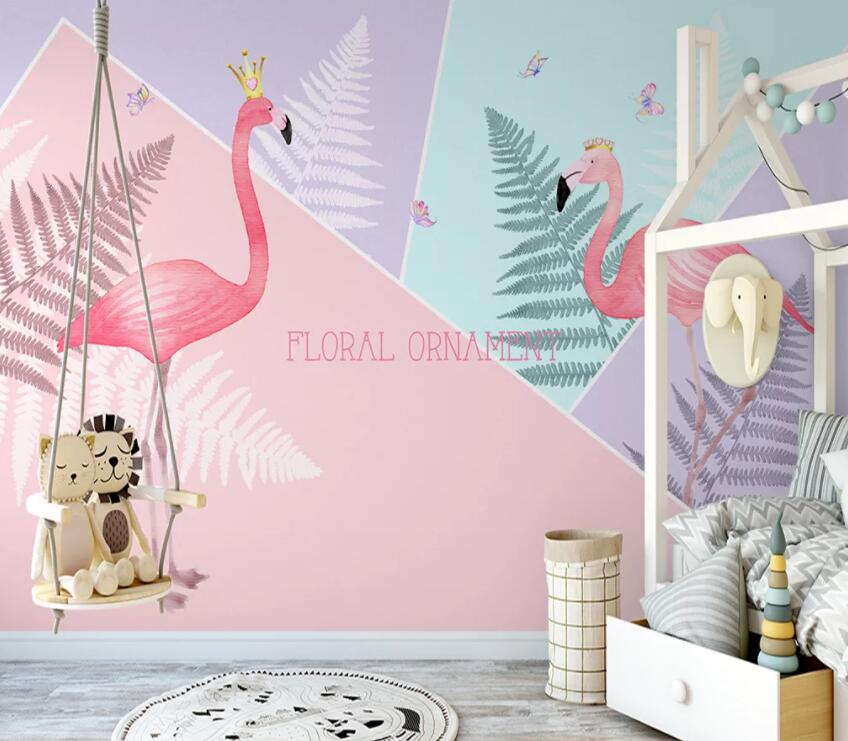 3D Pink Flamingo 900 Wall Murals Wallpaper AJ Wallpaper 2 
