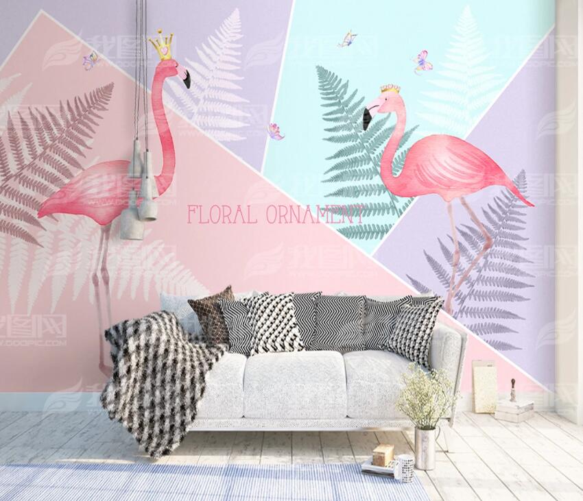 3D Pink Flamingo 900 Wall Murals Wallpaper AJ Wallpaper 2 