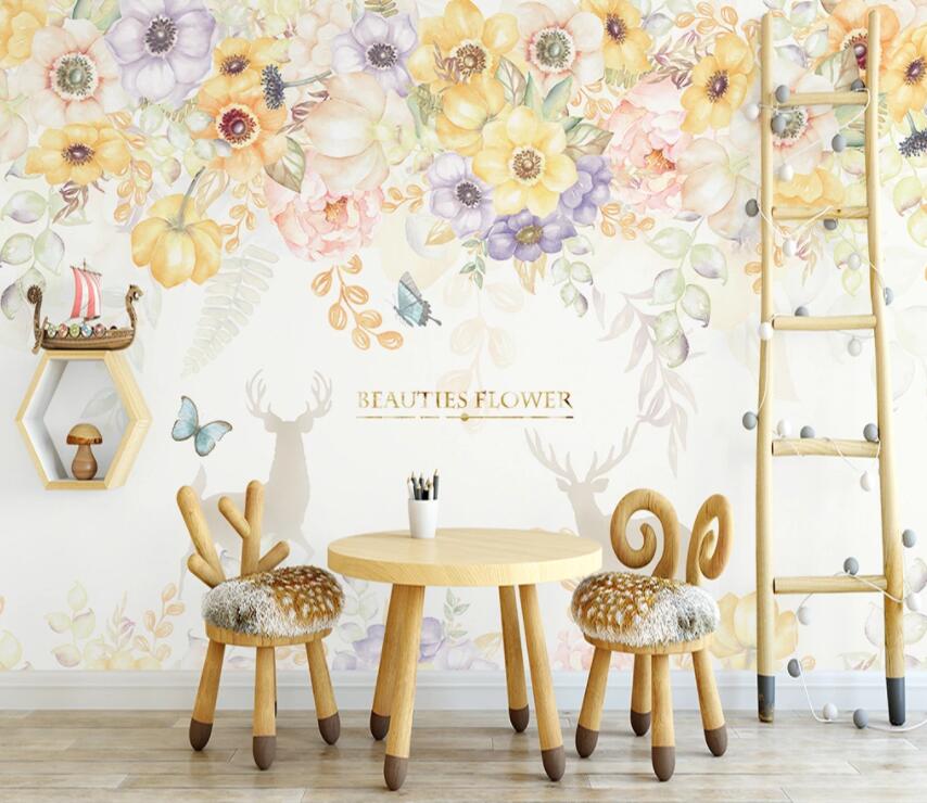 3D Colored Flowers 891 Wall Murals Wallpaper AJ Wallpaper 2 