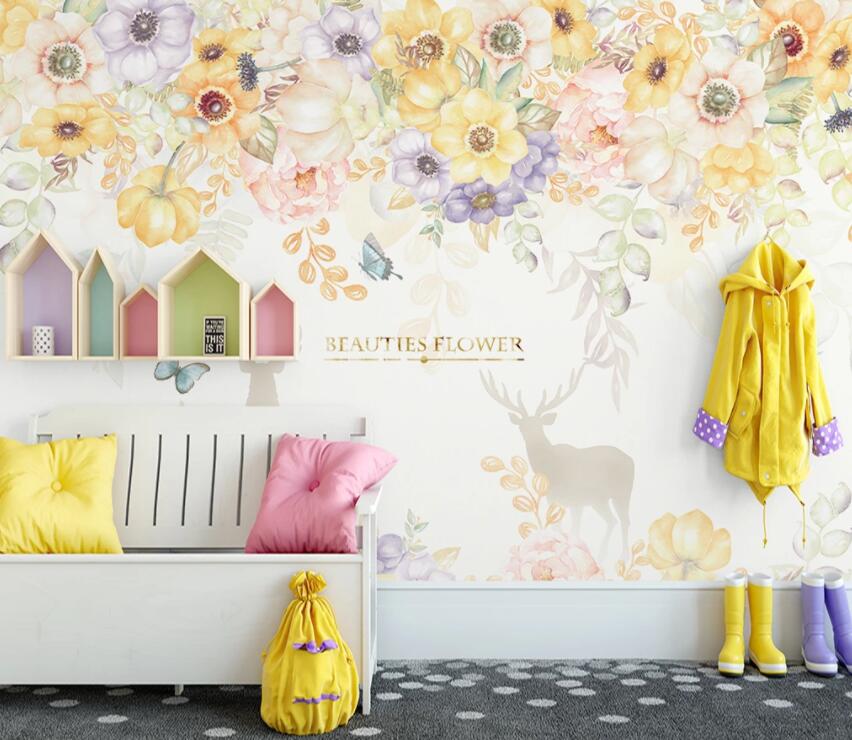 3D Colored Flowers 891 Wall Murals Wallpaper AJ Wallpaper 2 