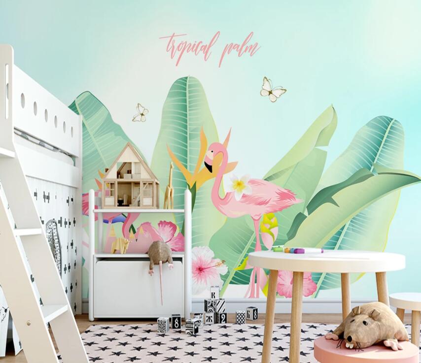 3D Pink Flamingo 884 Wall Murals Wallpaper AJ Wallpaper 2 