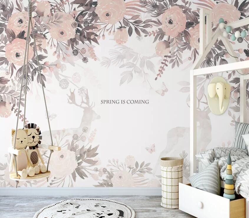 3D Flowers And Leaves 2157 Wall Murals Wallpaper AJ Wallpaper 2 