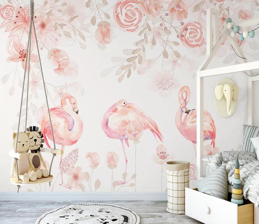 3D Pink Flamingo 2155 Wall Murals Wallpaper AJ Wallpaper 2 