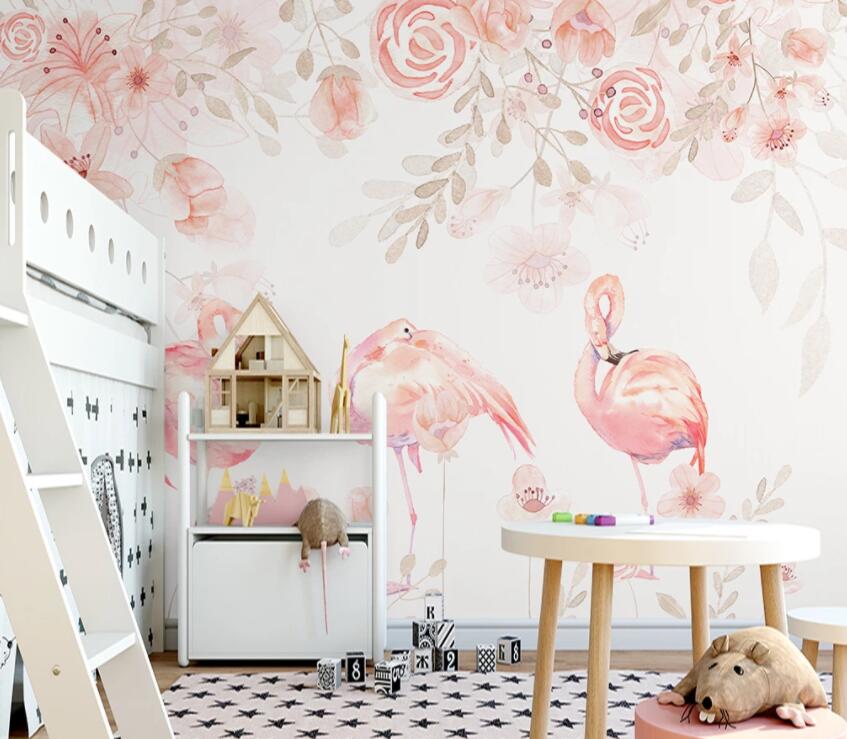 3D Pink Flamingo 876 Wall Murals Wallpaper AJ Wallpaper 2 