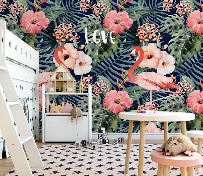 3D Pink Flamingo 2148 Wall Murals Wallpaper AJ Wallpaper 2 
