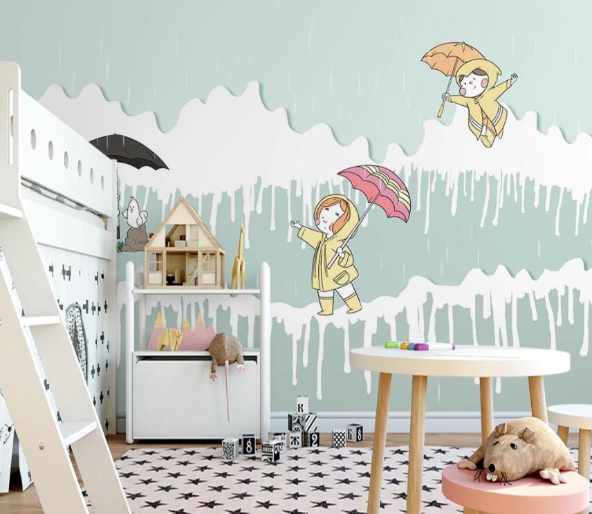3D Child Raining 844 Wall Murals Wallpaper AJ Wallpaper 2 