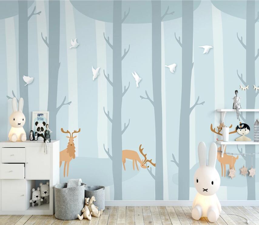 3D Deer Forest 842 Wall Murals Wallpaper AJ Wallpaper 2 