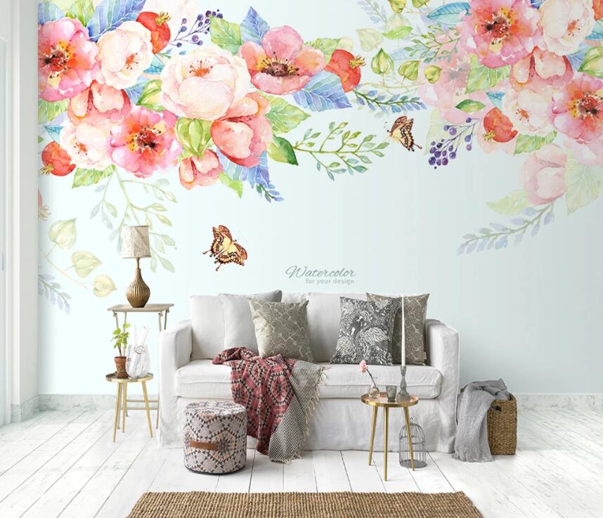 3D Colored Flowers 841 Wall Murals Wallpaper AJ Wallpaper 2 