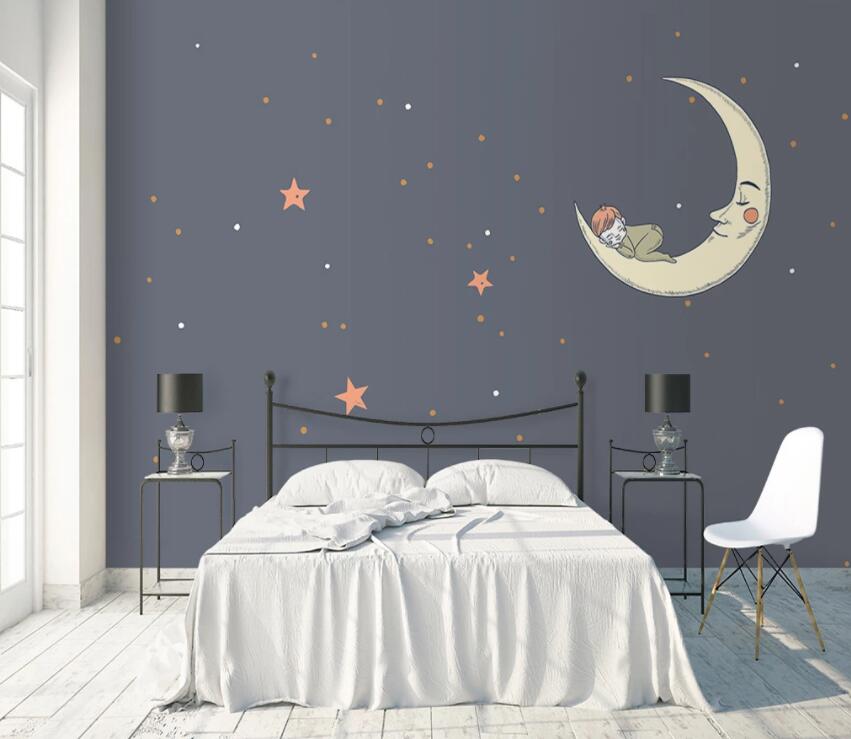 3D Star Moon 816 Wall Murals Wallpaper AJ Wallpaper 2 