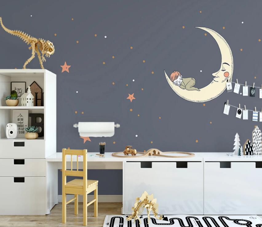 3D Star Moon 816 Wall Murals Wallpaper AJ Wallpaper 2 