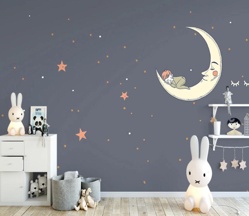 3D Star Moon 816 Wall Murals Wallpaper AJ Wallpaper 2 