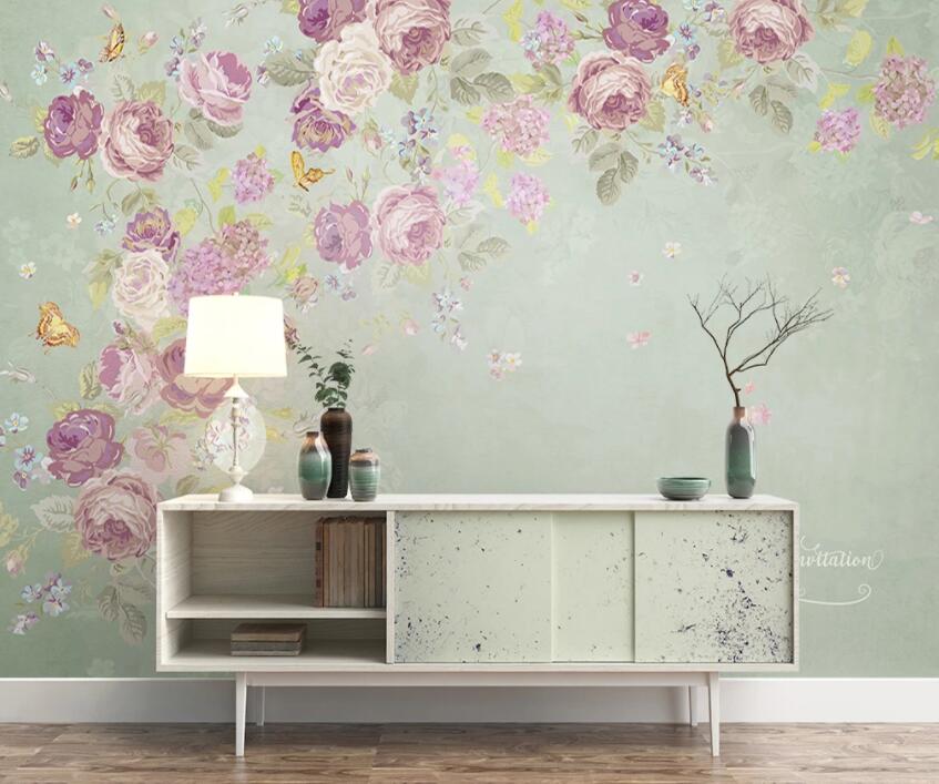 3D Colored Flowers 792 Wall Murals Wallpaper AJ Wallpaper 2 