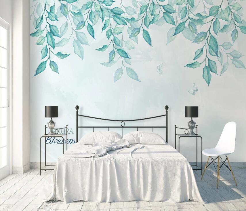 3D Green Leaf 777 Wall Murals Wallpaper AJ Wallpaper 2 