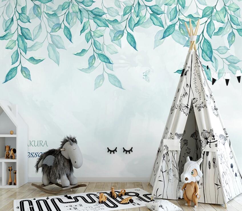 3D Green Leaf 777 Wall Murals Wallpaper AJ Wallpaper 2 