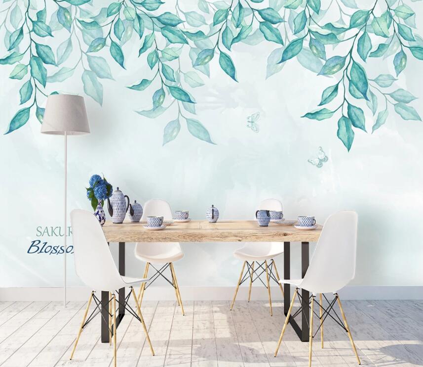 3D Green Leaf 777 Wall Murals Wallpaper AJ Wallpaper 2 