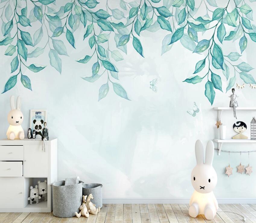 3D Green Leaf 777 Wall Murals Wallpaper AJ Wallpaper 2 