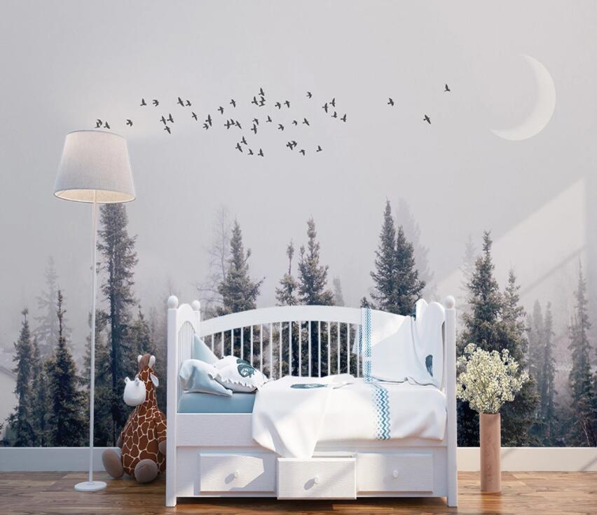 3D Moon Forest 772 Wall Murals Wallpaper AJ Wallpaper 2 