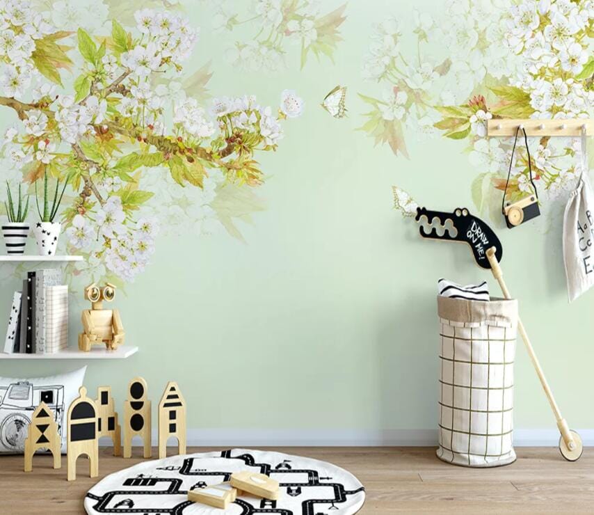 3D Flower Butterfly 2173 Wall Murals Wallpaper AJ Wallpaper 2 