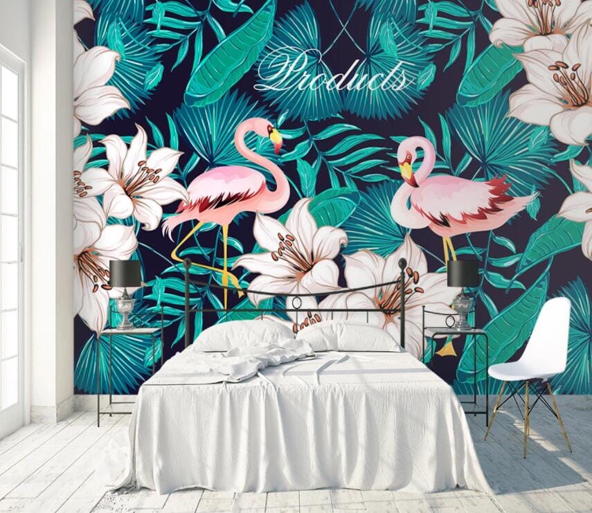 3D Pink Flamingo 2170 Wall Murals Wallpaper AJ Wallpaper 2 