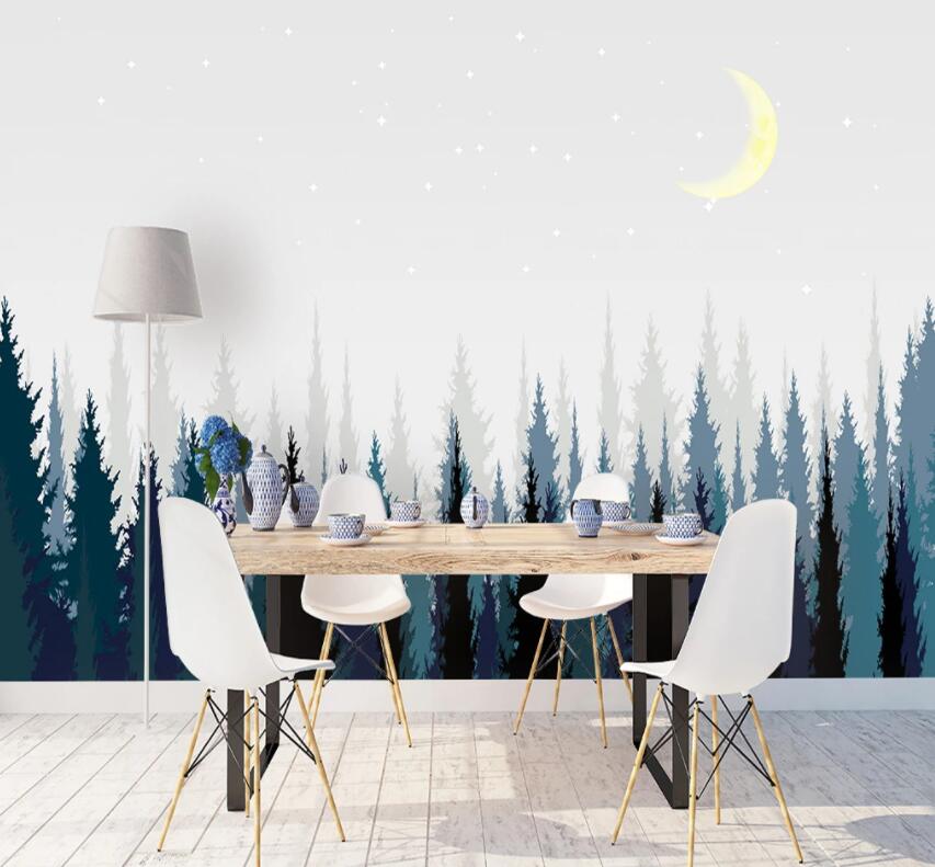 3D Forest Moon 745 Wall Murals Wallpaper AJ Wallpaper 2 