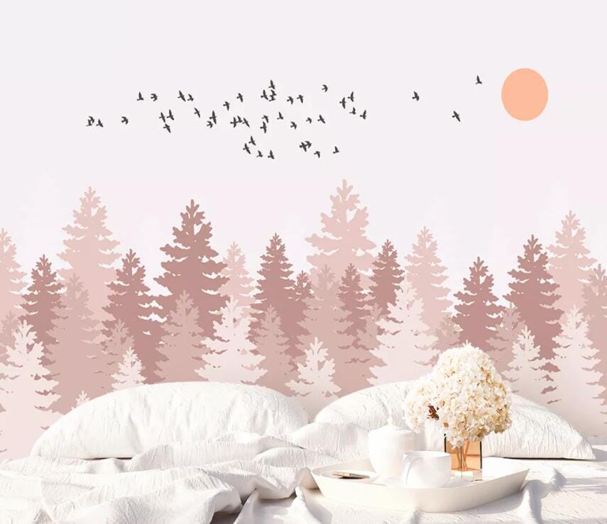 3D Pink Forest 2151 Wall Murals Wallpaper AJ Wallpaper 2 
