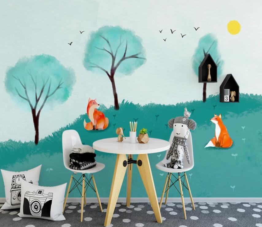 3D Fox Forest 2117 Wall Murals Wallpaper AJ Wallpaper 2 