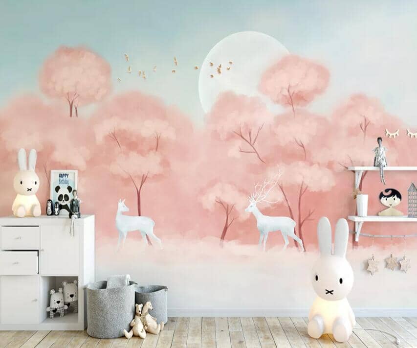 3D Pink Forest 2110 Wall Murals Wallpaper AJ Wallpaper 2 