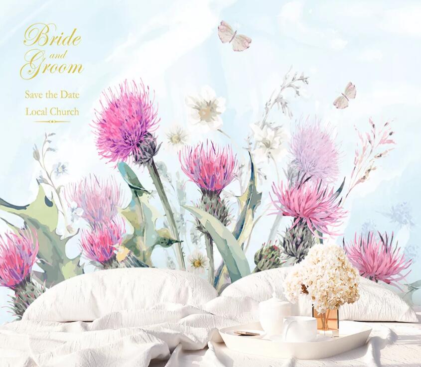 3D Pink Flowers 631 Wall Murals Wallpaper AJ Wallpaper 2 